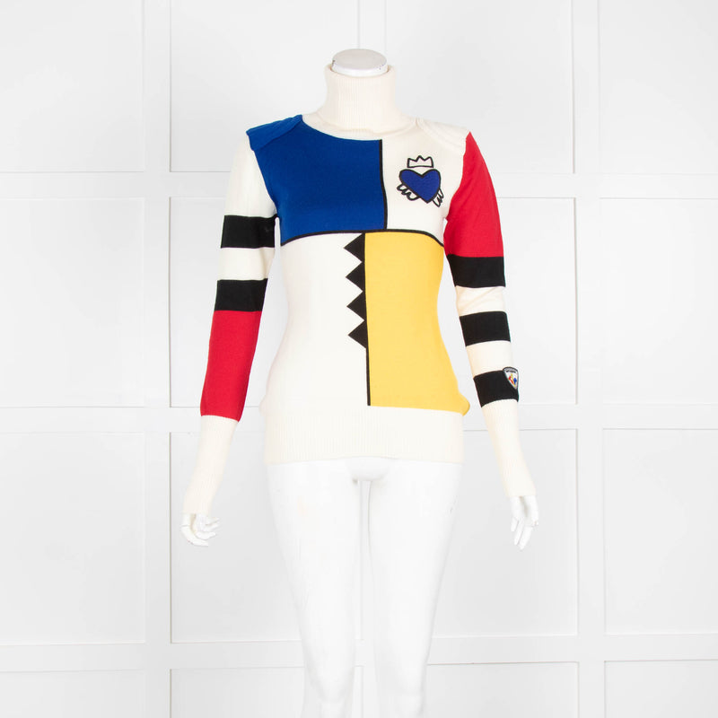 Rossignol Cream Roll Neck with Blue Heart