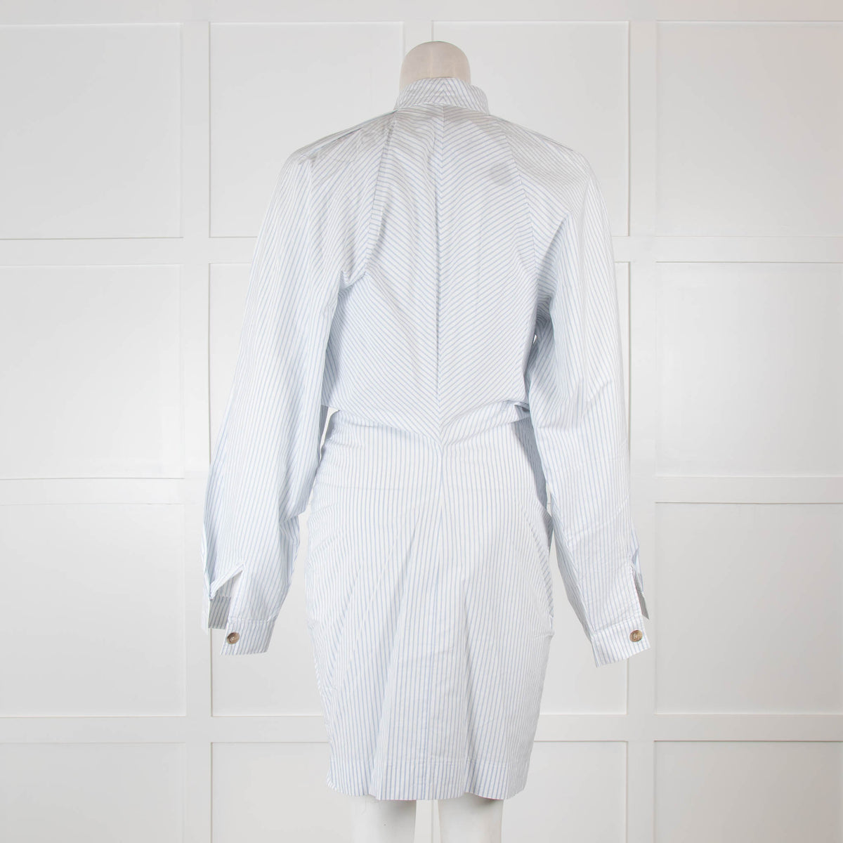 Nanushka Violet Stripped Cotton-Poplin Mini Shirt Dress