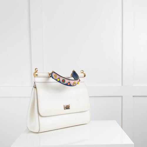 Dolce and Gabbana Cream Dauphine Small Miss Sicily Satchel