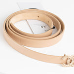 Chanel Beige Leather Logo Belt