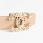 Chanel Beige Leather Logo Belt