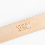 Chanel Beige Leather Logo Belt