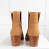 Chanel Tan Short Boots with Wooden Sole