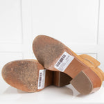 Chanel Tan Short Boots with Wooden Sole