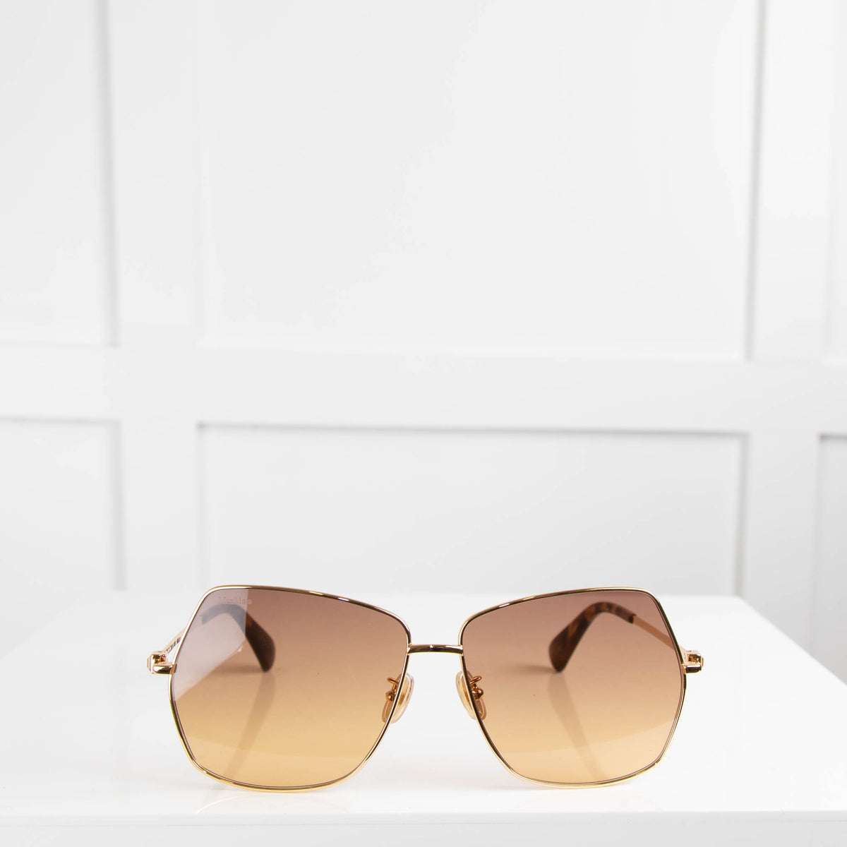 MaxMara Angular Gold Frame Sunglasses
