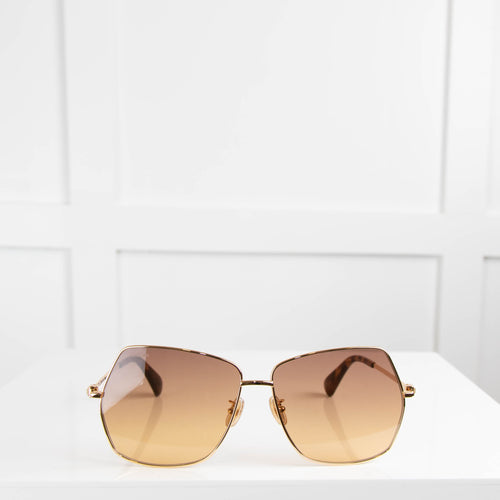 MaxMara Angular Gold Frame Sunglasses