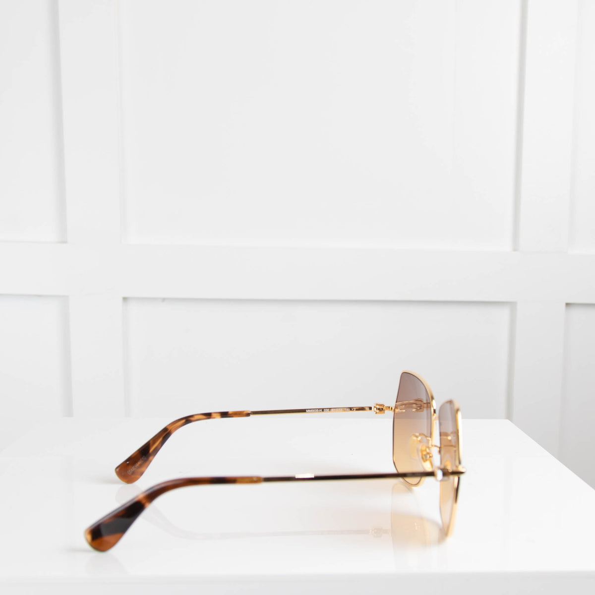 MaxMara Angular Gold Frame Sunglasses