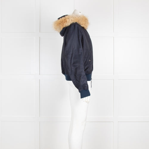 Vince Navy Bomber with Fur Hood