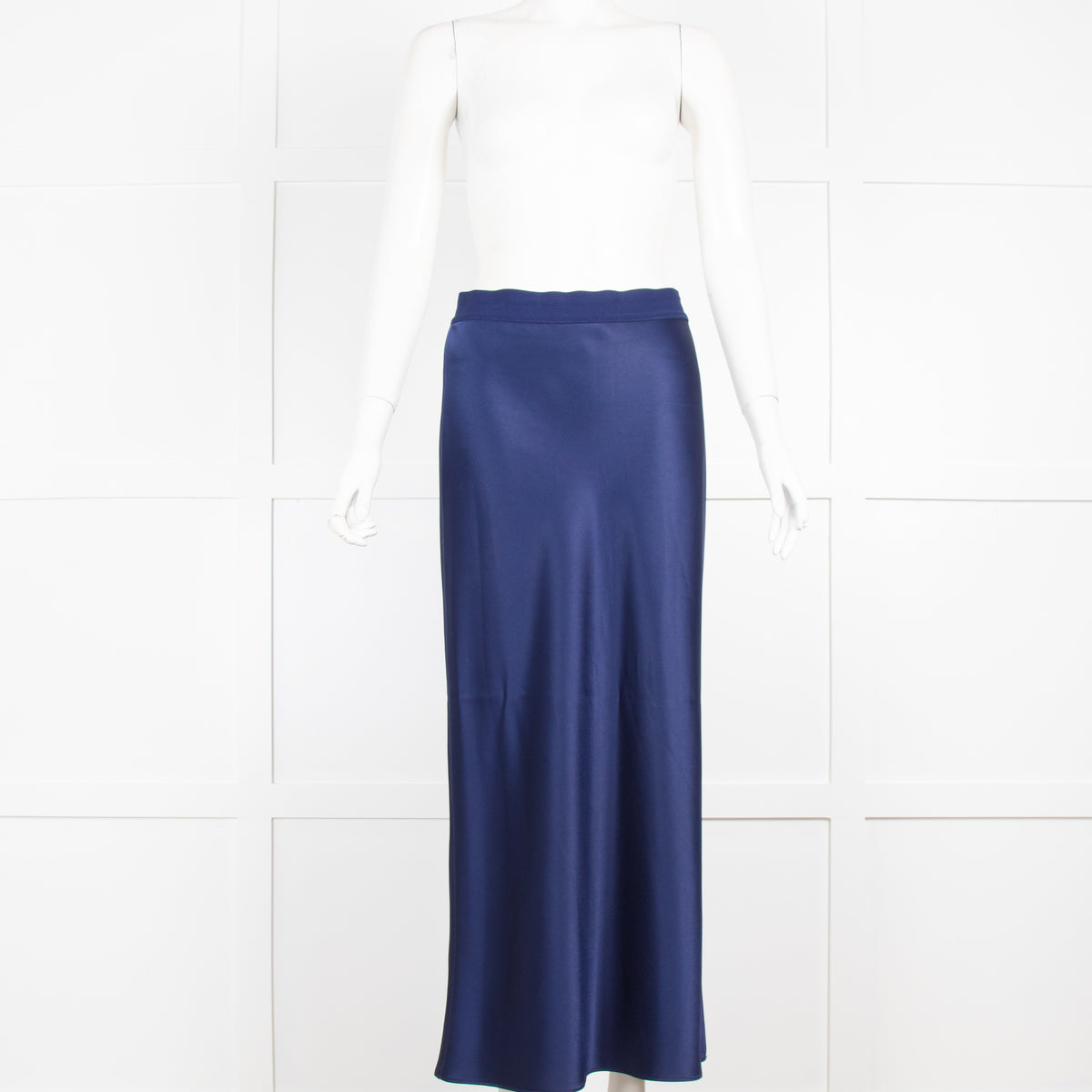 Theory Navy Midi Slip Skirt
