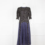 Rixo Navy Dress with Stars and Polka Dots