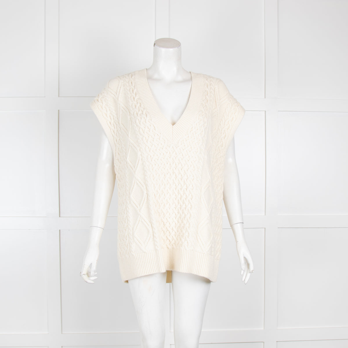 Frankie Shop Cream Cable Knit Vest
