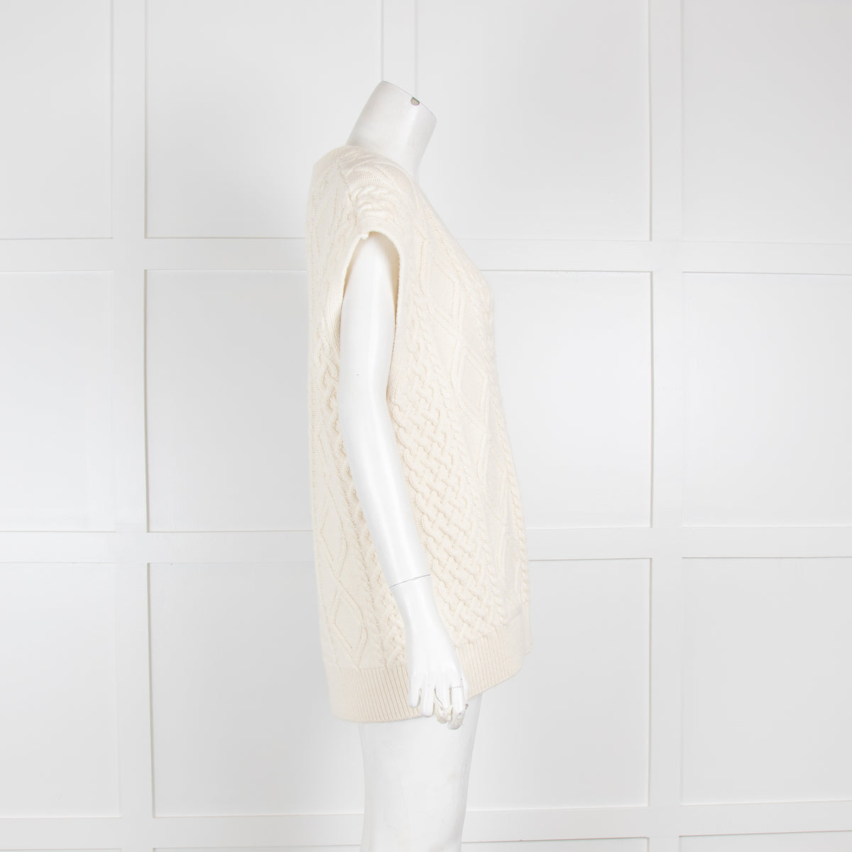 Frankie Shop Cream Cable Knit Vest