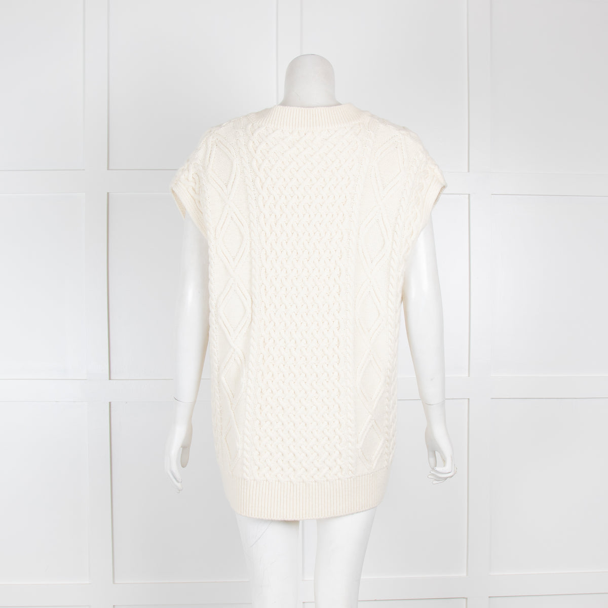 Frankie Shop Cream Cable Knit Vest