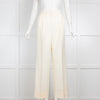 The Row Cream Crepe Wide Legg Trousers