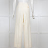 The Row Cream Crepe Wide Legg Trousers