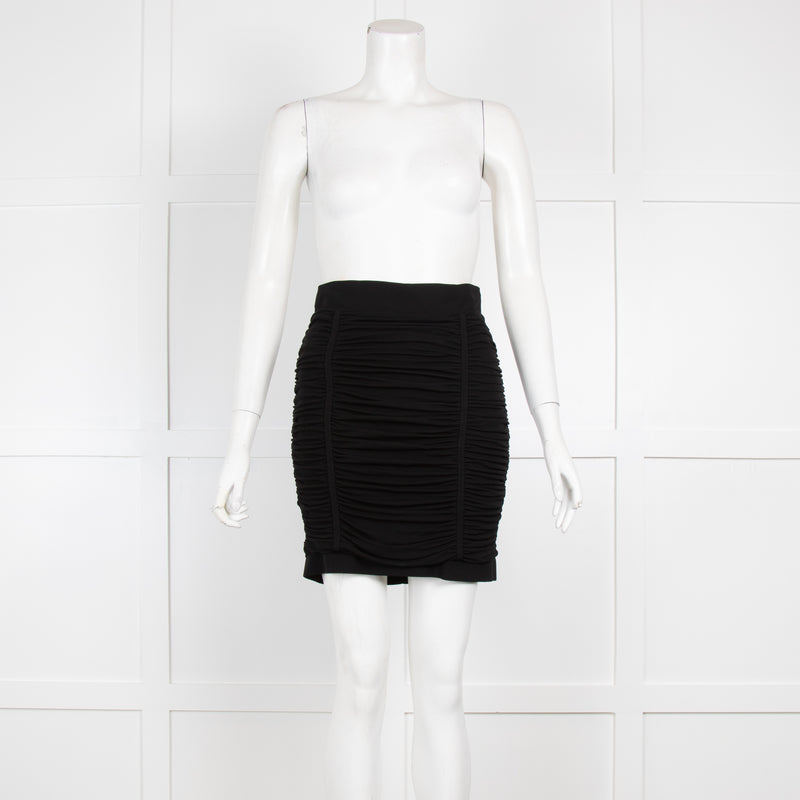 Balmain Black Rushed Skirt