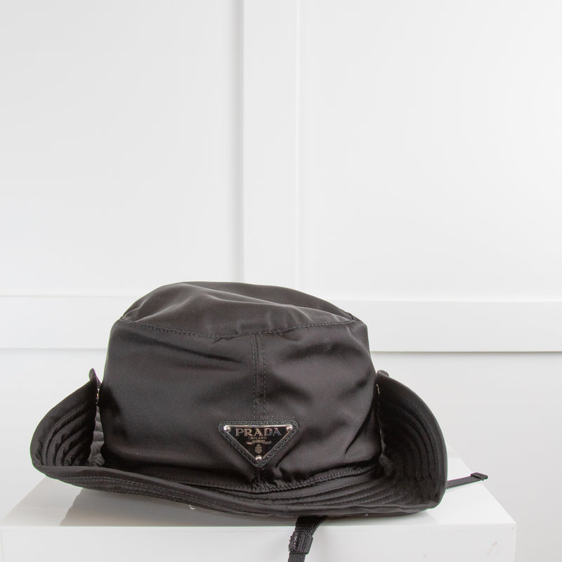 Prada Black Nylon Bucket Hat