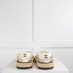 Chanel White Leather Espadrilles