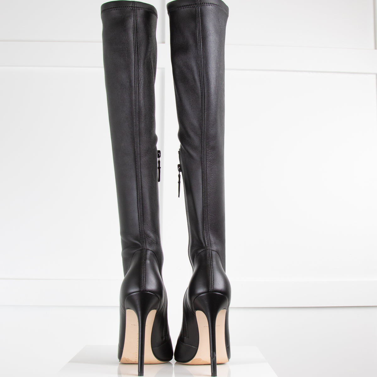 Victoria Beckham Black Leather Opaz Knee Boot