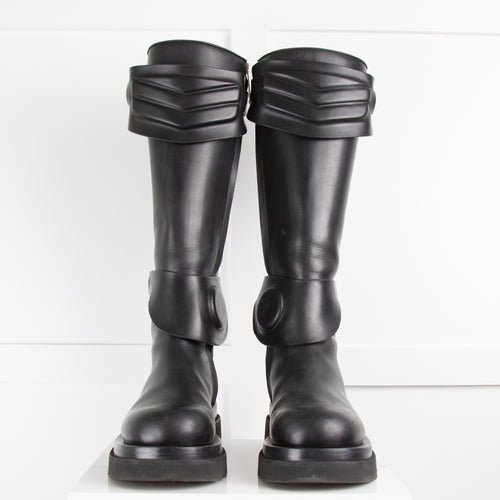 Bottega Veneta Black Leather Knee Boot