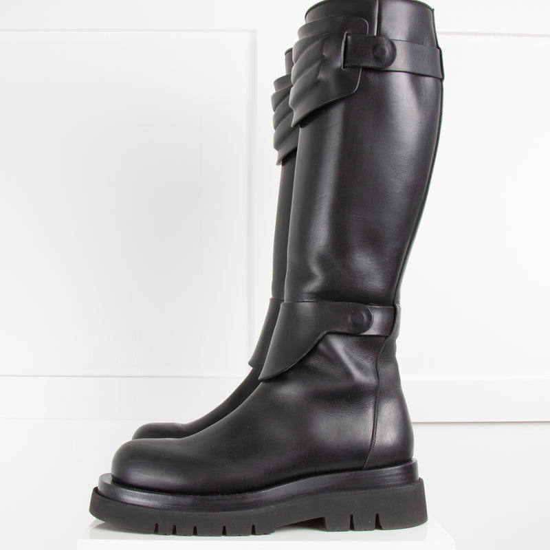 Bottega Veneta Black Leather Knee Boot