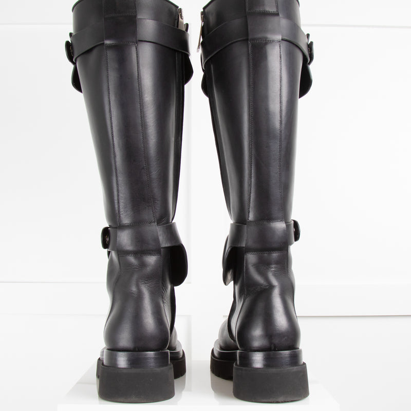 Bottega Veneta Black Leather Knee Boot