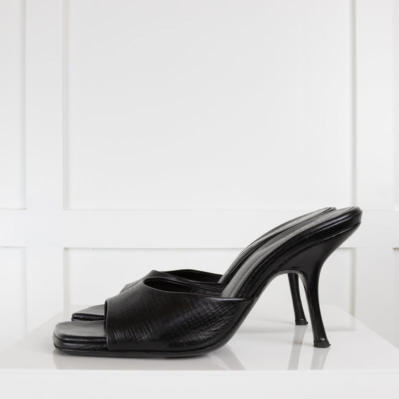 By Far Textured Black Mora Mule