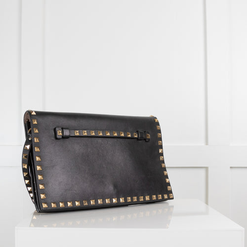 Valentino Rockstud Black Flap Clutch