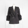 Karl Largerfeld Black Blazer With Curly Fur Cuffs