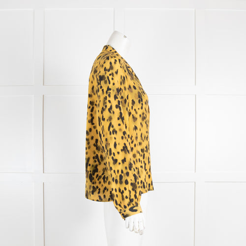 Anine Bing Yellow Cheetah Pyjama Style Blouse