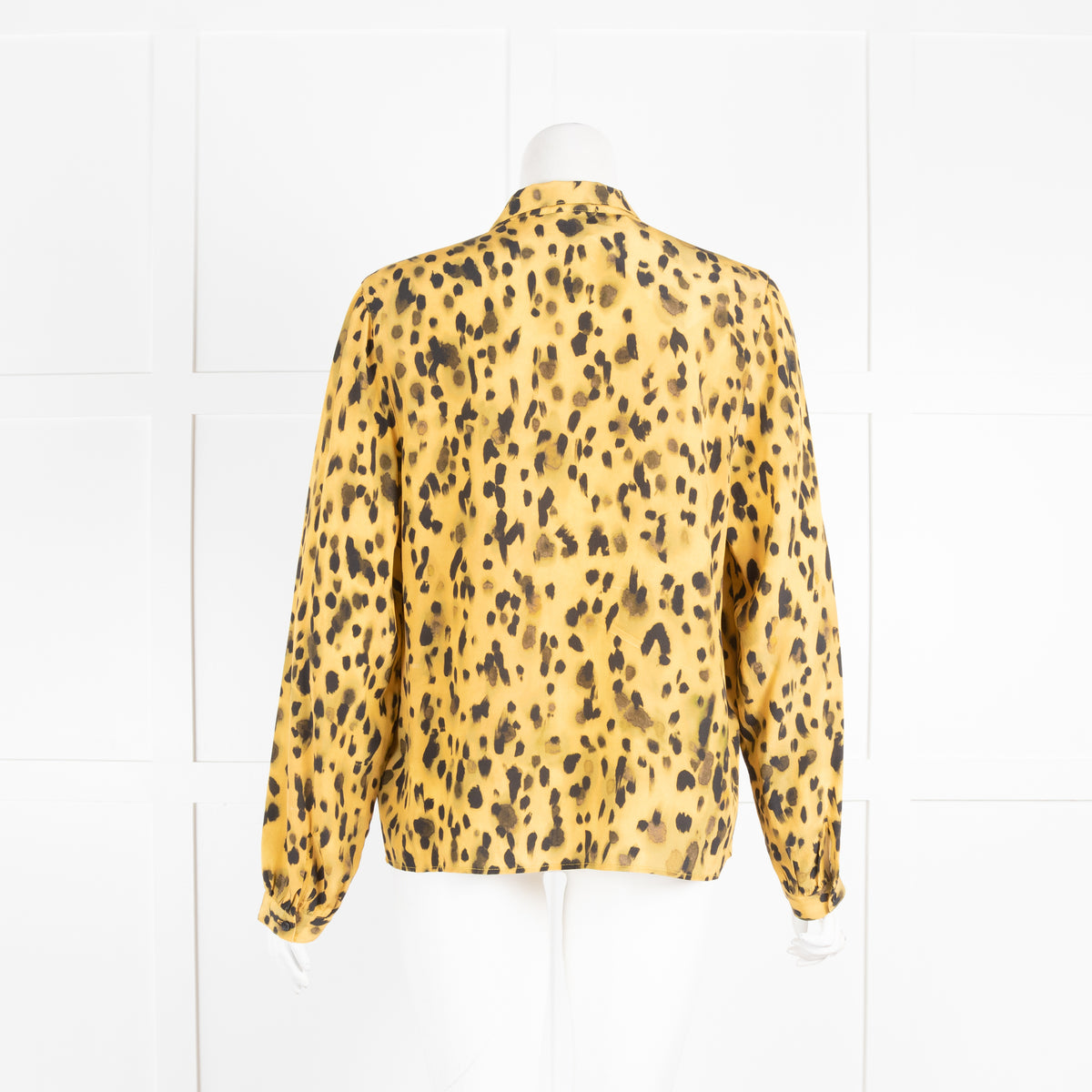 Anine Bing Yellow Cheetah Pyjama Style Blouse