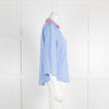 Vilagallo Blue Gingham Blouse with Embellished Collar