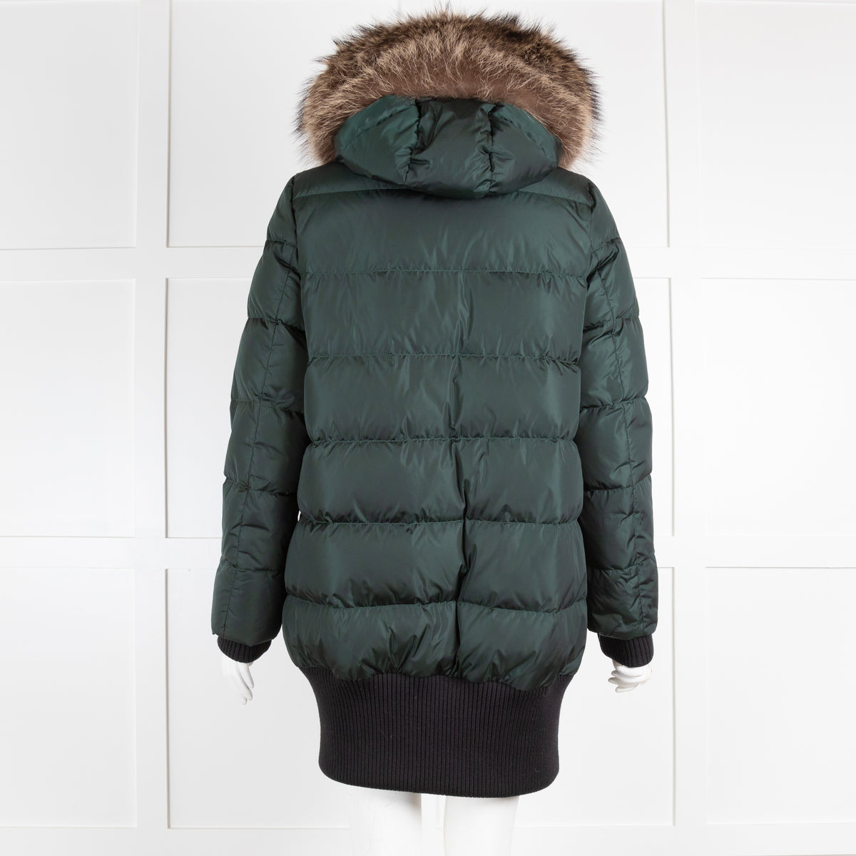 Moncler Green  Puffer with Fur Hood