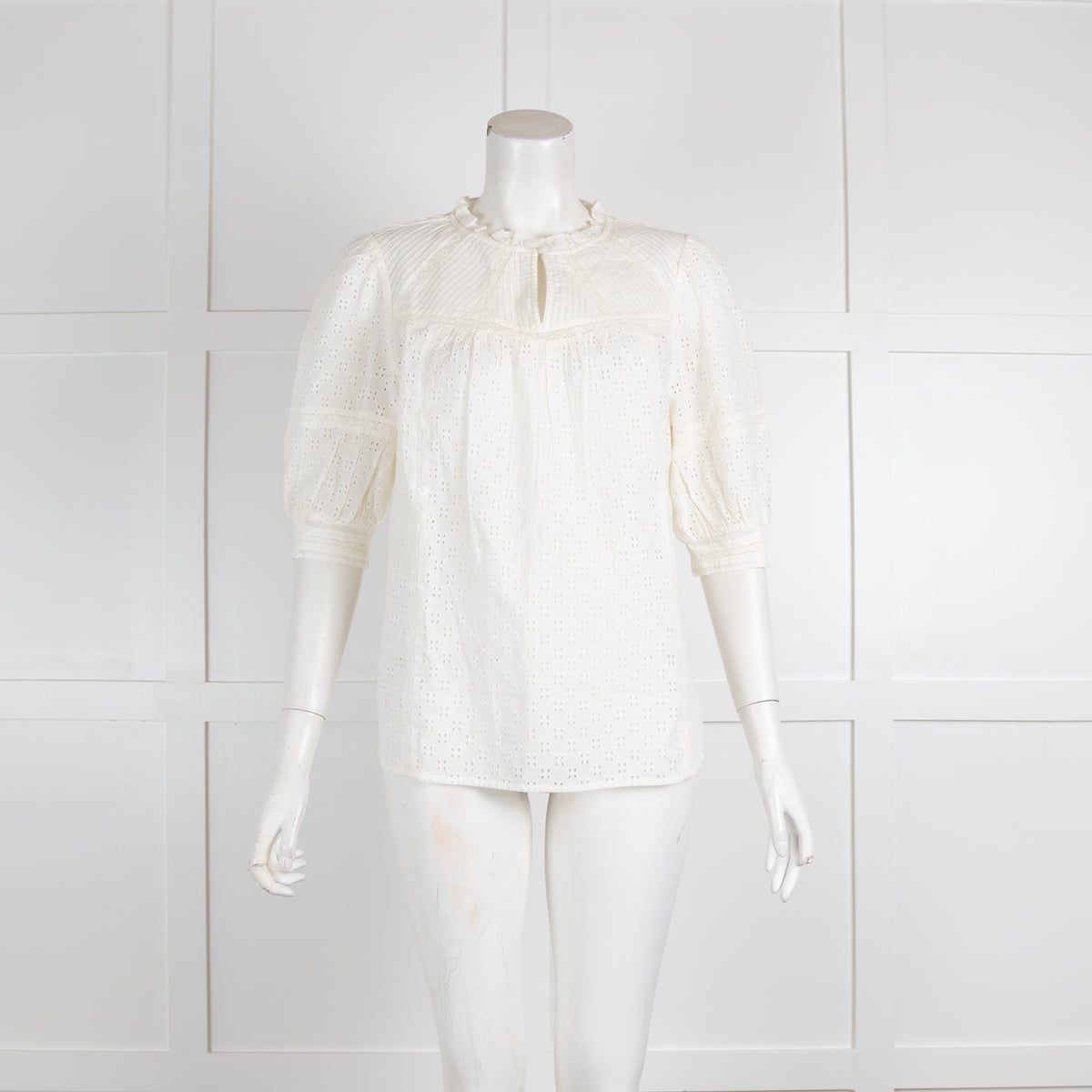 Wyse White Broderie Anglaise Blouse