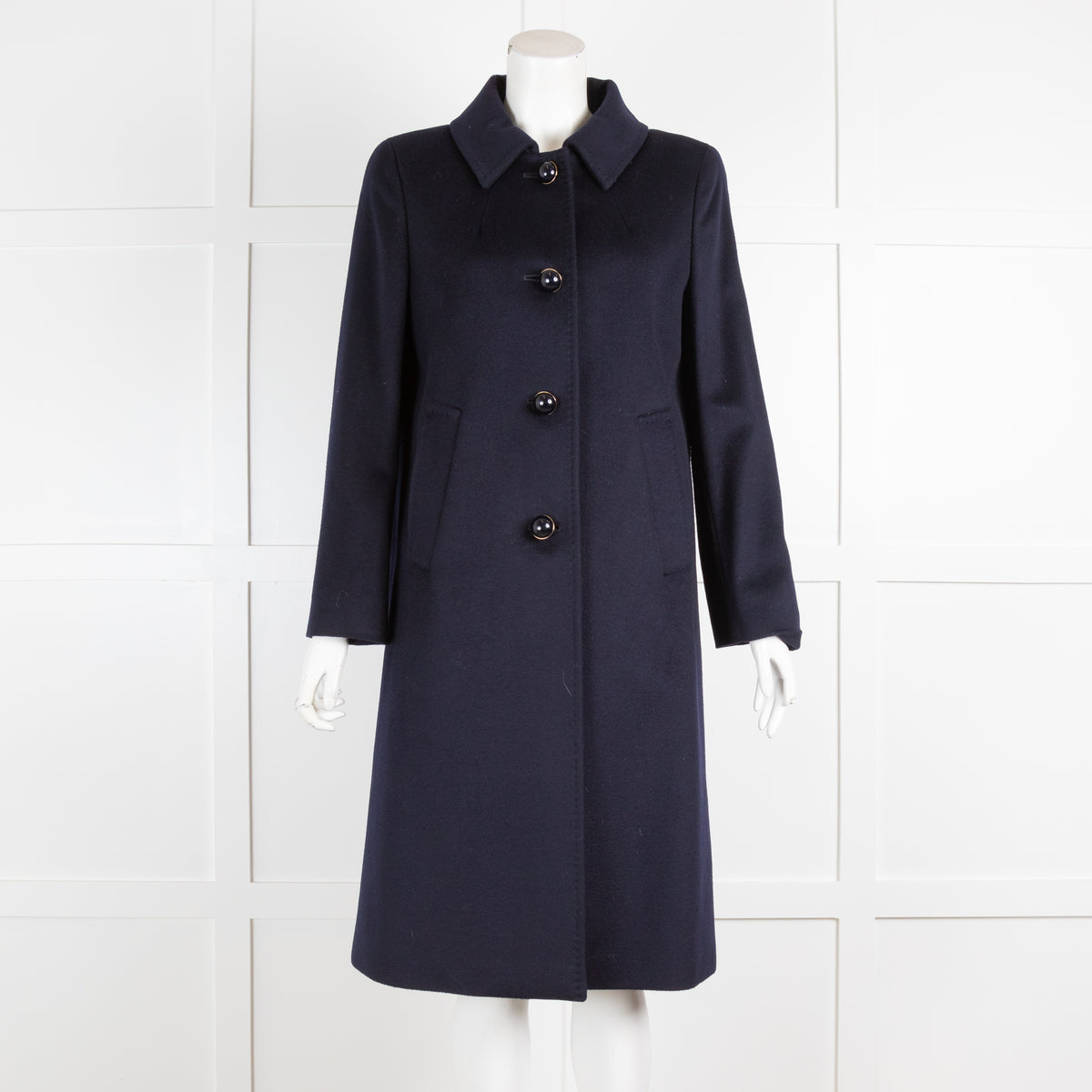 MaxMara Studio Navy Wool Coat