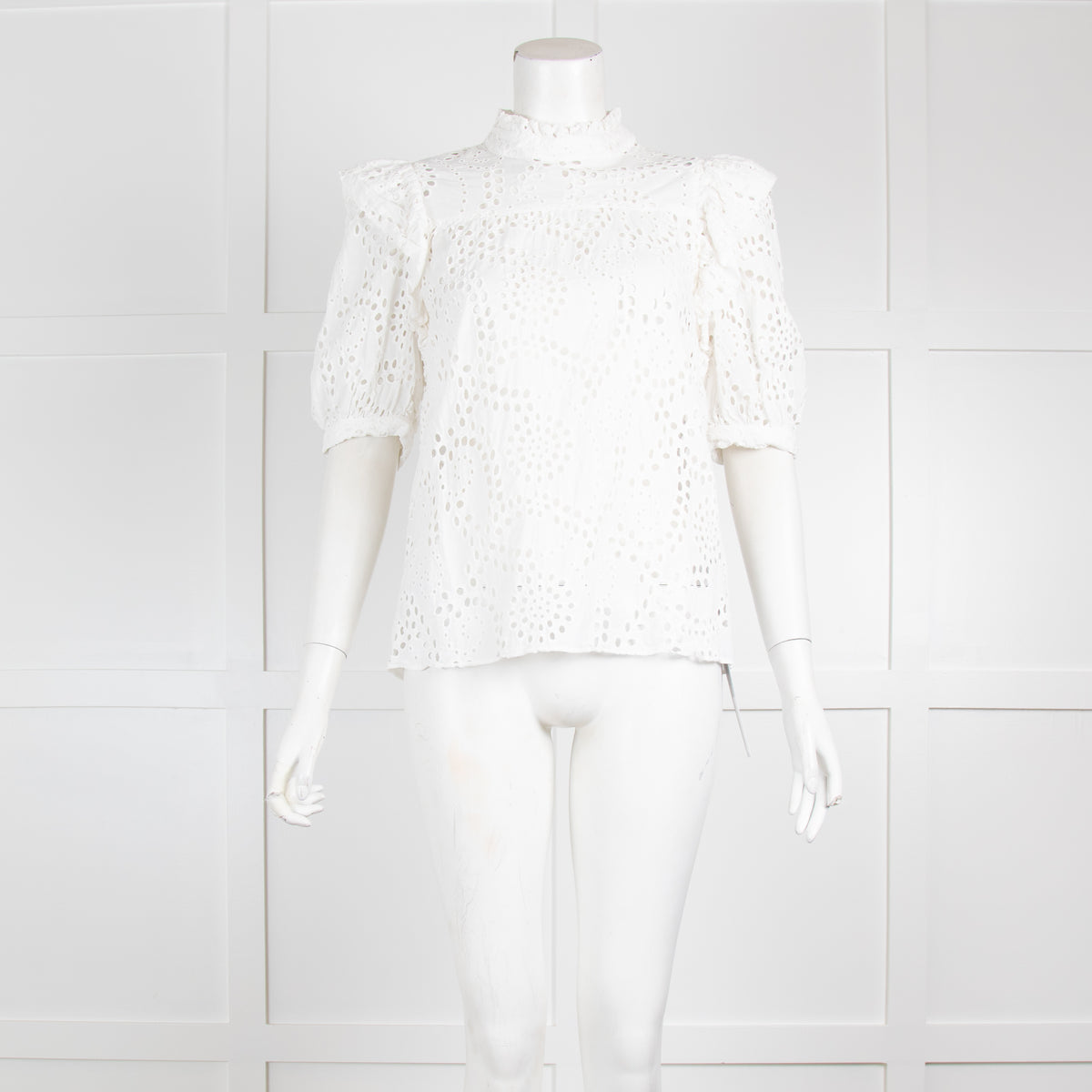 Iris and Ink White Broderie Anglaise Top