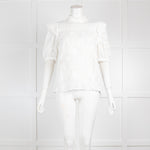 Iris and Ink White Broderie Anglaise Top