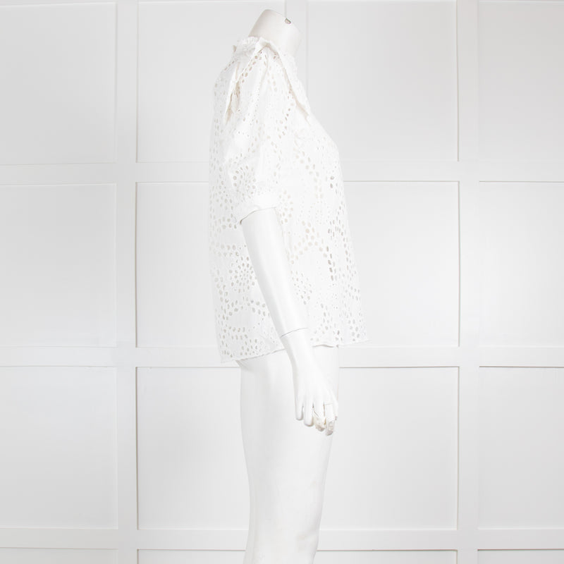 Iris and Ink White Broderie Anglaise Top