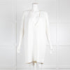 Solace White Silk Deep V Dress