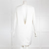 Solace White Silk Deep V Dress