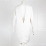 Solace White Silk Deep V Dress