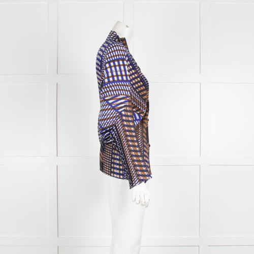 Issey Miyake Blue Pleated Blouse