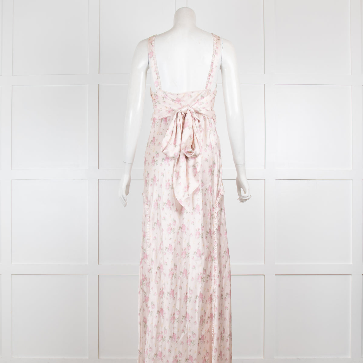 LoveShackFancy Pink Floral Midi Dress