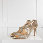 Jimmy Choo Gold Sparkle Twist Front Stilettos