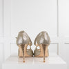 Jimmy Choo Gold Sparkle Twist Front Stilettos