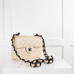 Chanel Cream Quilted Lambskin Leather Small Bag