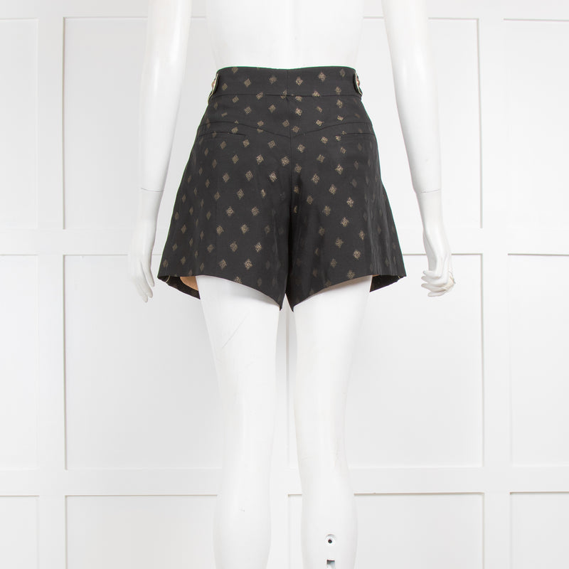 Chloe Black Shorts With Gold Print