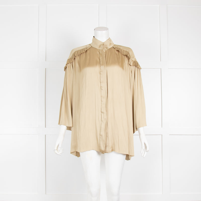 Day Birger Mikkelsen Olive Ruffle Trim Satin Blouse