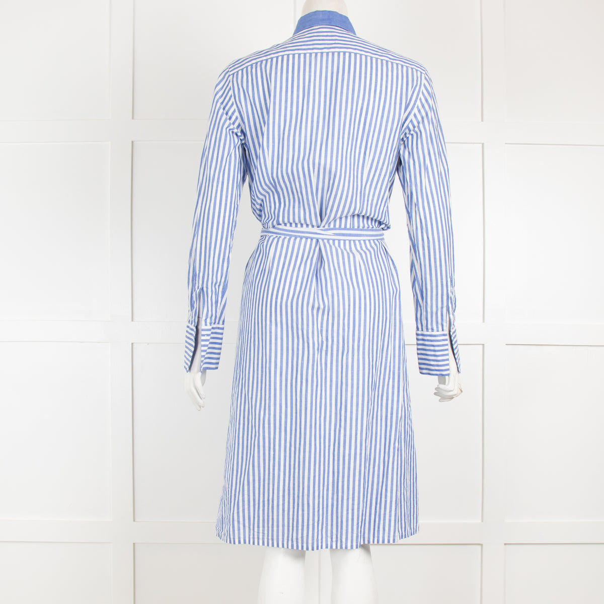 PDN London Blue & White Stripe Shirt Dress