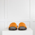 Tory Burch Orange Double T Sport Slides